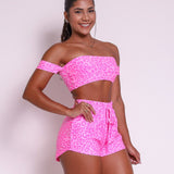Conjunto Fitness Onça Barbie Rosa